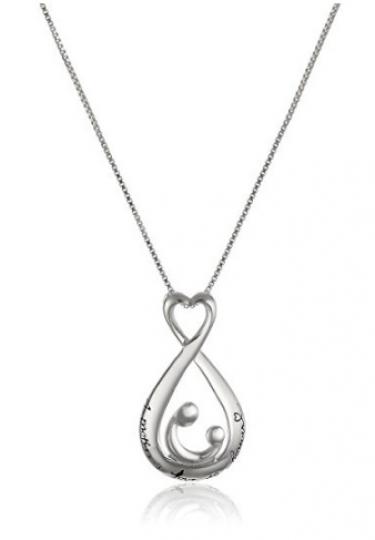 Sterling Silver Open Teardrop "A mother's Love is forever" Pendant Necklace, 18"   List Price: $49.00 Price: $29.00